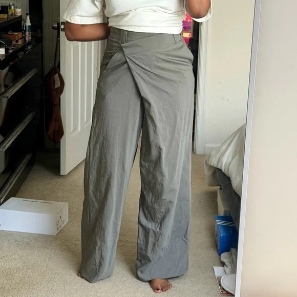 Zara Asymmetric Waist Wool Pants - Picture 2 of 4